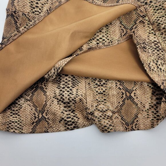 NWT Karlie Women's Snake Print Gold, Metallic, Shimmer Envelope Skort Size Small - Picture 5 of 13